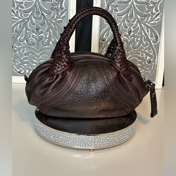 FENDI BABY SPY BAG, Dark Brown Leather baguette - Picture 2 of 16